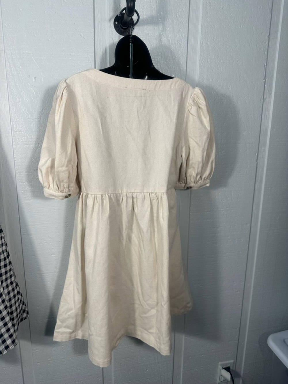 Flying Tomato Beige Denim Dress Size Medium EUC - Picture 6 of 7